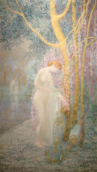 La femme au paonnEnglish: Woman with PeacocksnDutch: Woman with peacocks بواسطة كونستانت مونتالد